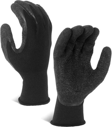 Miniatura 2 de Evridwear - Guantes de trabajo de látex arrugado con revestimiento de mano para seguridad, para hombres y mujeres, uso general, multiusos