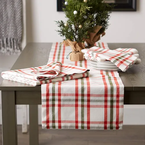 Miniatura 6 de DII Jolly Christmas Tree Collection - Decoración navideña de mesa y cocina, camino de mesa, 14 x 72 pulgadas, cuadros navideños