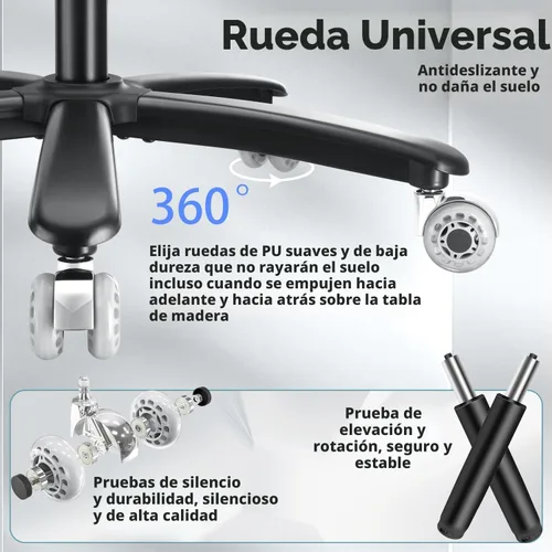 Miniatura 8 de Silla de oficina grande y alta de 600 libras para personas pesadas, silla de escritorio de oficina ejecutiva resistente y cómoda con soporte lumbar