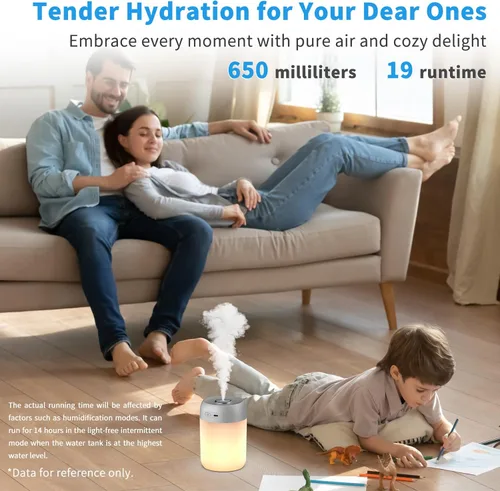 Miniatura 4 de Luces Nocturnas Humidificadores Para Dormitorio, Recargables USB, Luces LED Para Dormitorio, Humidificador Portátil De 4 Modos Adecuado Para Varias