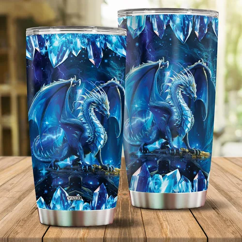 Miniatura 2 de Vaso Tumbler de Dragón Azul Regalos para Mujeres Niñas Hija Taza de Café 20oz Acero Inoxidable Aislado con Tapa Botella de Agua Taza de Viaje Regalo