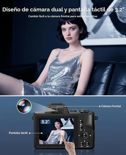 Miniatura 4 de XNSIAKXA - Cámaras digitales 8K para fotografía con enfoque automático de 88 MP, WiFi, zoom digital 16X, cámara de fotografía profesional con lente