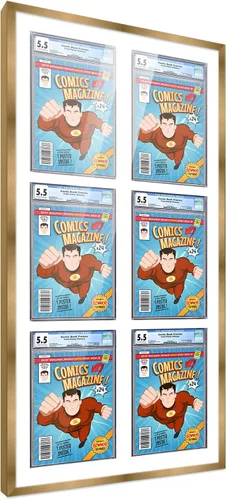 Miniatura 22 de Marco de cómic con paspartú para 8 CGC, CBCS o PGX Graded Comics - Marco de cómic blanco para cómics de 8.125 x 13 pulgadas Marco blanco