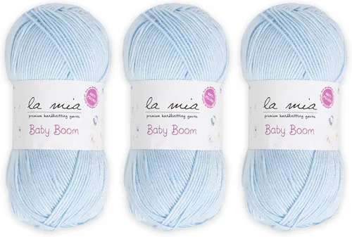 Miniatura 24 de 1 madeja La Mia Baby Boom, hilo acrílico 100% antipilling para tejer y ganchillo para tejer y ganchillo, 3.53 oz (3.5 onzas) / 820.2 ft