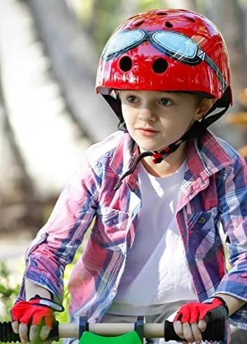 Miniatura 3 de Kiddimoto Guantes de ciclismo de medio dedo antideslizantes para niños y niñas, guantes sin dedos para niños pequeños, guantes de bicicleta