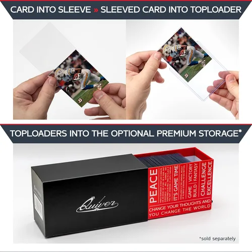 Miniatura 5 de Quiver Time Cargadores superiores de 3 x 4 para tarjetas, fundas de plástico duro duraderas de 35 puntos para tarjetas de deportes, béisbol, fútbol