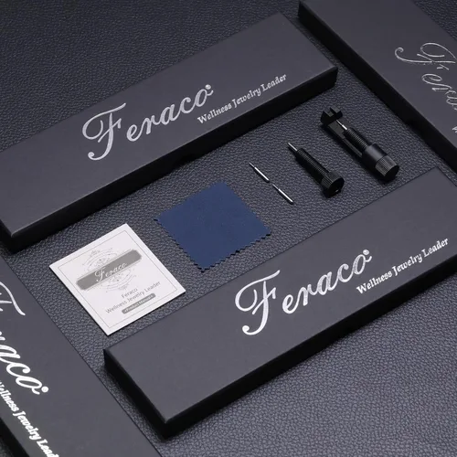 Miniatura 15 de Feraco Pulseras magnéticas para hombre, elegante pulsera de terapia magnética de acero inoxidable de titanio con herramienta de tamaño, regalos