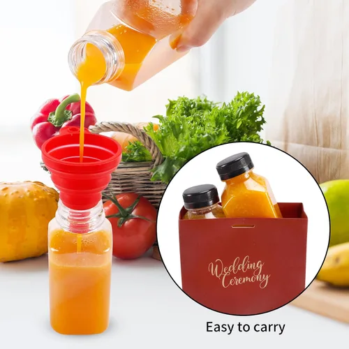 Miniatura 3 de SUPERLELE 20 botellas de plástico de 8 onzas, recipientes de jugo reutilizables con tapas para jugos, batidos, bebidas y otras bebidas