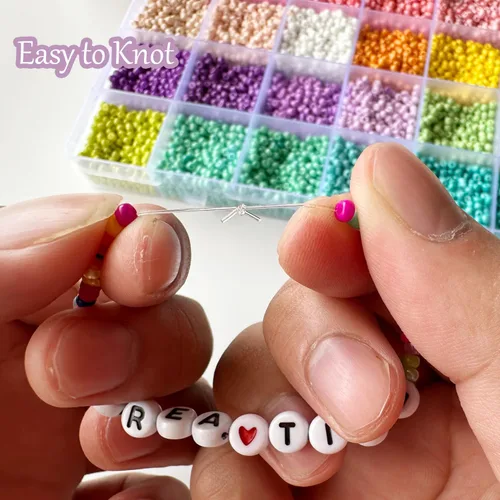 Miniatura 3 de Cuerda elástica de 0.020 in, cuerda elástica transparente para hacer pulseras, 131 yardas de hilo elástico transparente para cuentas de semillas