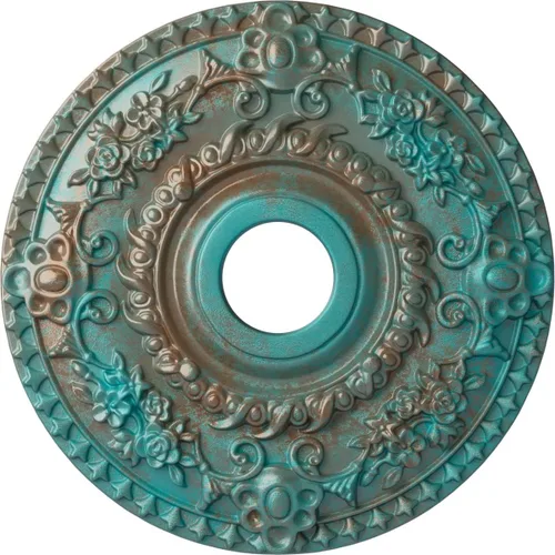 Miniatura 58 de Ekena Millwork CM18RORUS Medallón de techo de rosa, 18.0 in de diámetro exterior x 3.5 in de diámetro interior x 1.4 in de diámetro interior x 1.4