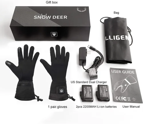 Miniatura 6 de Guantes térmicos para hombres y mujeres, batería recargable, para motocicleta, esquí, calentador de nieve, guantes para artritis