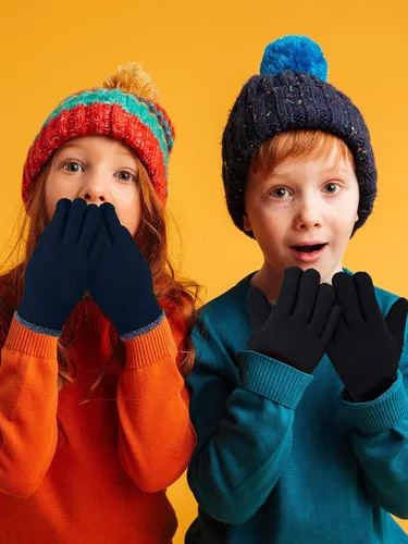 Miniatura 2 de SATINIOR 3 pares de guantes de forro polar para niños, guantes de invierno, guantes gruesos con forro cálido para niños y niñas