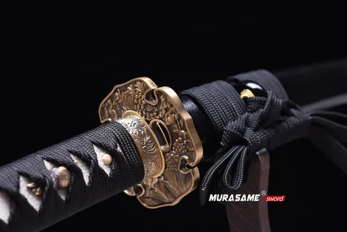 Miniatura 3 de MURASAME Wakizashi Sword T10 - Arcilla de acero templada real Hamon Full Tang muy afilada