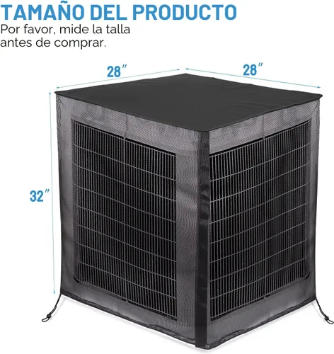 Miniatura 7 de Joiish Fundas de aire acondicionado para exteriores, malla completa con parte superior impermeable desmontable, transpirable y para todas