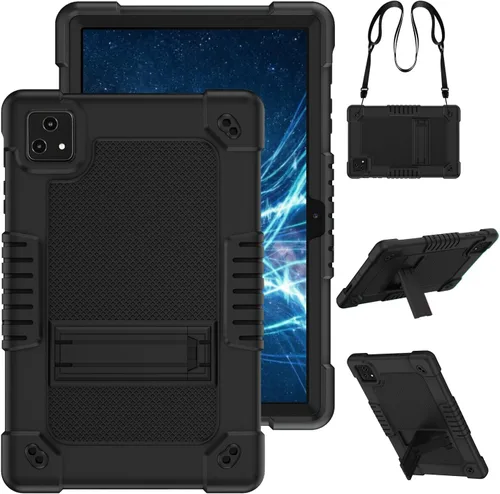 Funda protectora para tableta Revvl Tab 5G de Tmobile Revvl Tab 5G, resistente correa de hombro de silicona y parte trasera dura a prueba de golpes