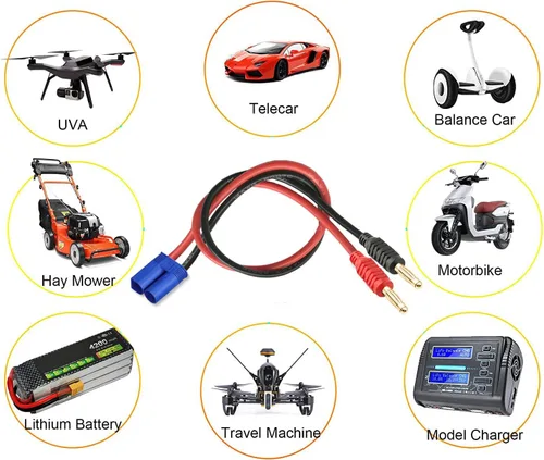 Miniatura 2 de EC3 - Enchufe de conector EC3, conector macho EC3 a conector banana de 0.157 in, adaptador de cargador de batería con cable de 12 AWG de 11.8 in