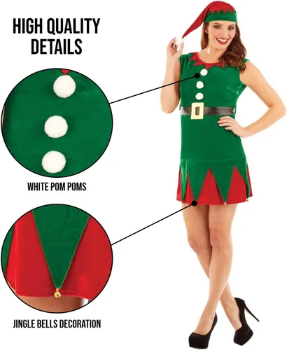 Miniatura 4 de Fun Shack Elf Costume Adult Women, Elf Costume for Women, Womens Elf Costume Adult, Elf Outfit for Women, Elf Costumes Women