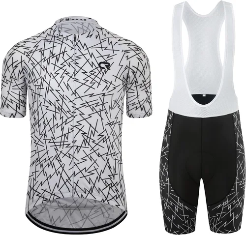 Coconut Ropamo CR Mens Cycling Jersey Set Road Bike Jersey Zipper Pocket Bib Shorts with 4D Padded Cycling Clothing Set