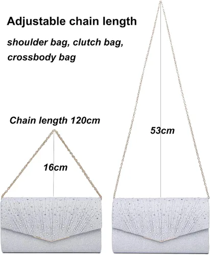 Miniatura 5 de MUDUO Monederos de mano con diamantes de imitación para mujer, monederos y bolsos formales de boda, fiesta, graduación, bolsas de dinero, regalo