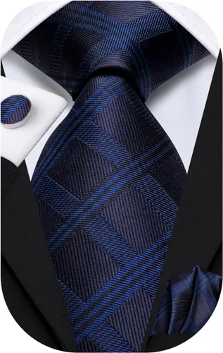 Miniatura 241 de Dubulle Corbata tejida de cachemira para hombre y gemelos de pañuelo para hombre, conjunto de gemelos para boda formal y negocios