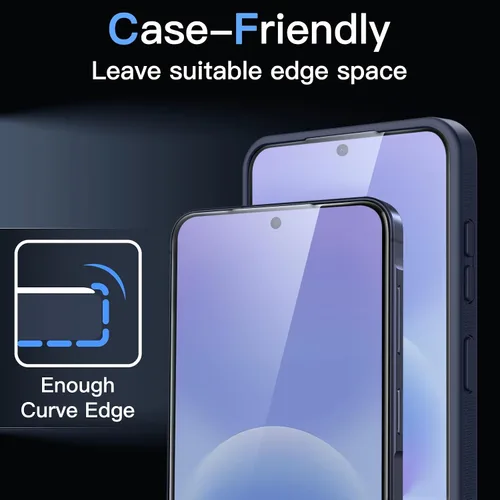 Miniatura 8 de JETech Infinity Screen Protector for Samsung Galaxy A57 5G, 9H+ 3D Full Coverage Tempered Glass, Anti-Fingerprint, Auto-Align Installation