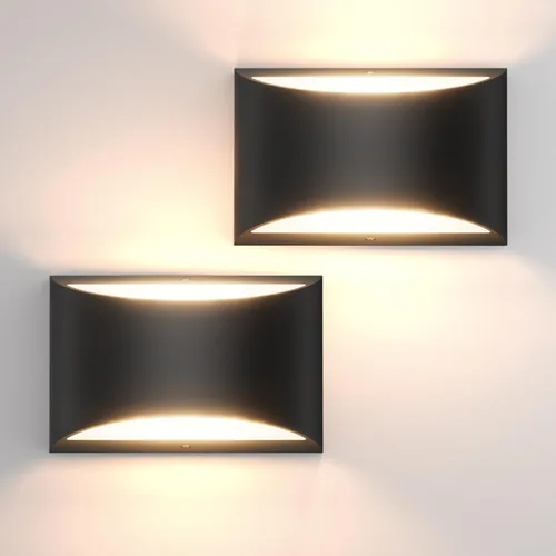 Miniatura 8 de Tipace Modernos apliques LED de pared para interiores, 2 paquetes de luces de pared interiores cableadas de aluminio hacia arriba y hacia abajo, luz