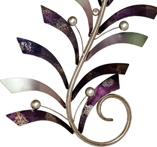 Miniatura 4 de Natures Dance - Juego de 2 piezas de arte de pared de metal, color morado