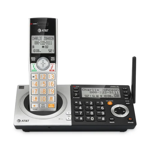 Miniatura 20 de AT&T CL83507 DECT 6.0 - Teléfono inalámbrico de 5 auriculares para el hogar con base de teclado dual, contestadora, bloqueo de llamadas, Base