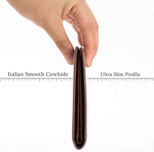 Miniatura 4 de Lositto Cartera de cuero de grano superior con bloqueo RFID para hombres, excelente como plegable de viaje