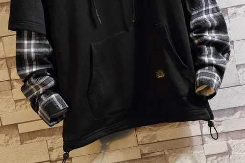 Miniatura 7 de GURUNVANI Sudaderas con capucha de patchwork de estilo japonés Hombres Personajes Streetwear Sudadera con capucha para hombres