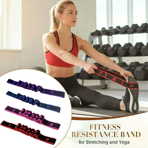 Miniatura 4 de Banda de resistencia de fitness para estiramiento y yoga, banda de resistencia elástica numérica con marcas claras, bandas elásticas de 1pcs