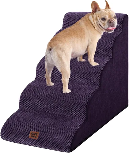 Miniatura 47 de EHEYCIGA Rampa de escaleras curvadas para perros pequeños de 15.7 pulgadas de alto, escalones para perros de 3 escalones para sofá y silla