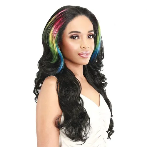 Miniatura 2 de Zury Sis - Peluca de mezcla de cabello humano 13x4 HD con encaje frontal - PM-FP LACE - NADIA (color: FS1B30)