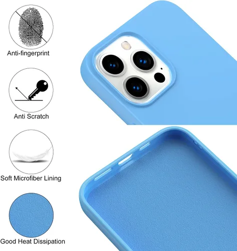 Miniatura 3 de Funda diseñada para iPhone 13 Pro Max, funda de silicona ultra delgada a prueba de golpes, de microfibra suave anti arañazos, protección mejorada