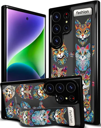 Miniatura 96 de Compatible para Samsung Galaxy S23 Funda Bonita con Correa Soporte Dedo Kickstand, Fundas de Silicona Geniales de Diseñador Funda Cover - Mariposa