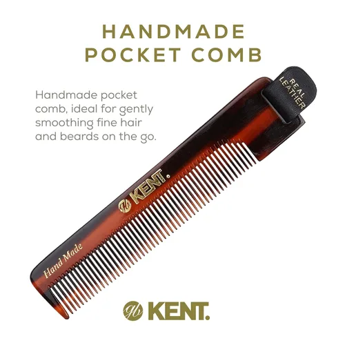 Miniatura 3 de Kent NU22 - Peine de bolsillo de dientes finos hecho a mano para hombres, mujeres y niños, alisador de pelo para el cuidado diario del cabello