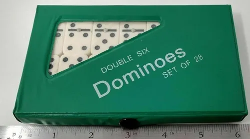 Miniatura 5 de Dominoes Double Six Game Mini Juego de 28 azulejos de viaje de juego de viaje El tamaño es de 1 5/8 pulgadas x 3/4 pulgadas x 1/4 pulgadas