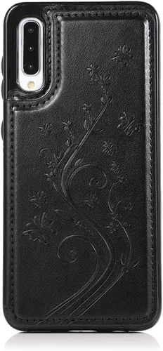 Miniatura 7 de Funda de teléfono para Samsung Galaxy A50 con protector de pantalla de vidrio templado y tarjetero con soporte para tarjetero, accesorios de cuero