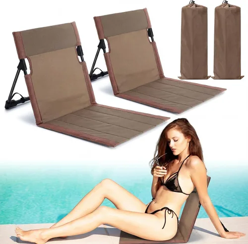 Miniatura 17 de Karenhi Sillas plegables junto a la piscina para borde de la piscina, sillas de playa portátiles con soporte trasero, asientos plegables de piscina