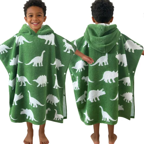 Miniatura 45 de VOOVA & MOVAS Poncho de Toalla de Baño Gruesa con Capucha para Niños (4-8 Años) - Bata de Toalla de Natación de Algodón Turco Suave y Absorbente