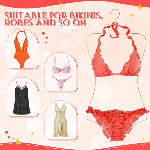 Miniatura 4 de Taiyin Colgador de bikini con forma de cuerpo Perchas de lencería de alambre para pantalla traje de baño traje de baño vestido deslizante Oro rosa