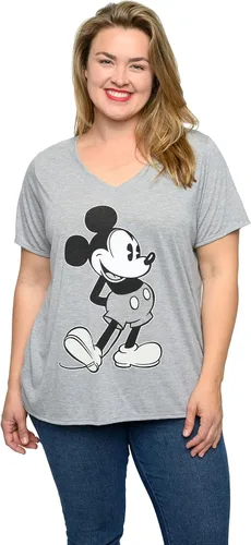 Miniatura 5 de Disney Camiseta con cuello en V para mujer, estampado de Mickey Mouse