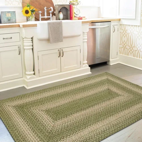 Miniatura 32 de Homespice Alfombras de Área Ovaladas Trenzadas de Yute Denim Azul de 8x10 pies para Sala de Estar, Dormitorio y Comedor. Apto para Mascotas. Estilos