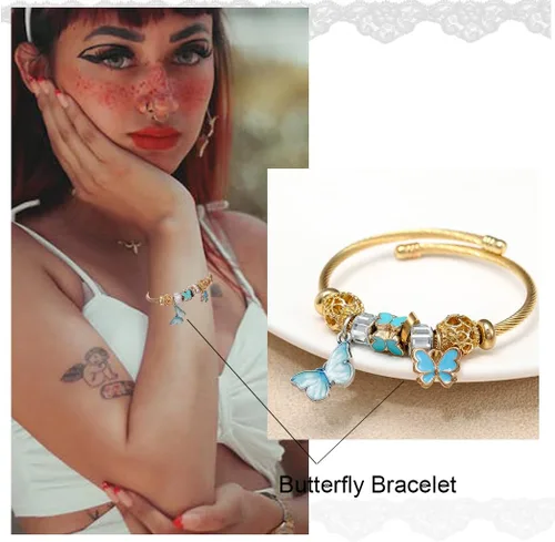 Miniatura 4 de Dmaiy Pulseras de oro con dije de luna, pulsera de cuentas para mujeres y niñas