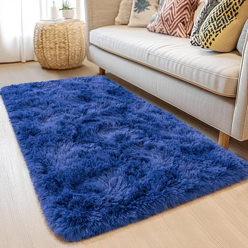 Miniatura 90 de Awaytail Alfombra Esponjosa Lavable 2x3 Pies, Pura Negra Alfombra para Silla de Escritorio Antideslizante, Alfombra Supersuave para Niños