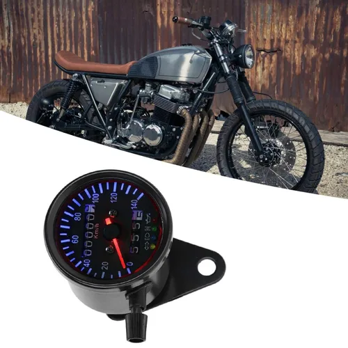 Miniatura 7 de KIMISS Medidor universal para motocicleta, para Cafe Racer & Cruisers, kit de velocímetro retroiluminación LED de 12 V, pantalla dual, fácil