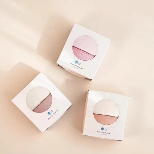 Miniatura 6 de Lulu Moon - Sábanas de muselina para cuna, sábanas bajeras para cuna para niños y niñas, 28 x 52 pulgadas, paquete de 2 Crema y arena