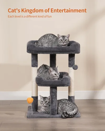 Miniatura 5 de FourFurPets Árbol para gatos de 27.6 pulgadas, torre para gatos de interior, condominio para gatos grandes, árbol pequeño para gatos con poste