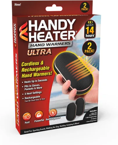 Calentador de Manos Handy Heater Ultra - Recargable y Sin Cables con 3 Ajustes de Calor - Portátil, Alimentado por Batería, Ligero - Hasta 7 Horas