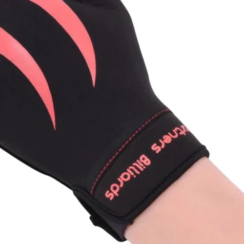 Miniatura 4 de Fancyes Guante de billar para taco de piscina con 3 dedos para mano izquierda, con almohadilla antideslizante, agradable a la piel, elástico, Rosa